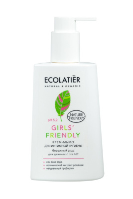Ecolatier Для интимной гигиены Крем-мыло Girls' Friendly Бережный уход для девочек с 3-х лет, 250 мл 