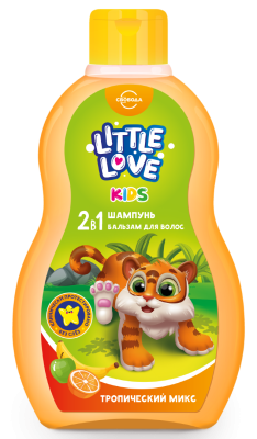 Little love детский шампунь бальзам для волос 2 в1 тропический микс 400 мл 