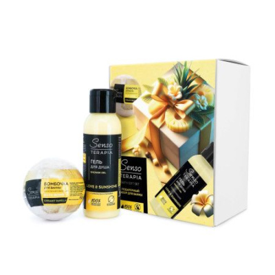 Подарочный набор sweet life гель для душа для вдохновения love & sunshine 90 мл ванильная восстанавливающая бомбочка для ванны creamy vanilla 