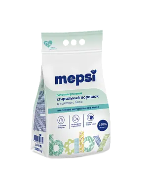 Mepsi стиральный порошок на основе натурального мыла гипоаллергенный для детского белья 2400 гр