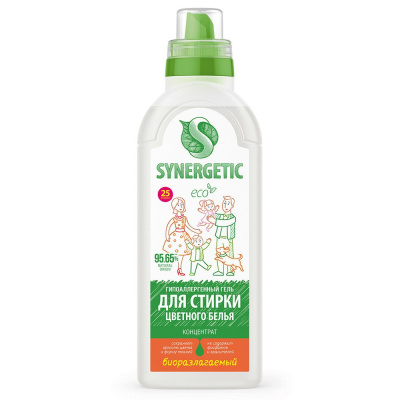 Synergetic гель для стирки для цветного белья 0,75 л 25 стирок 