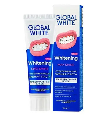 Global White зубная паста Отбеливающая Max 100г