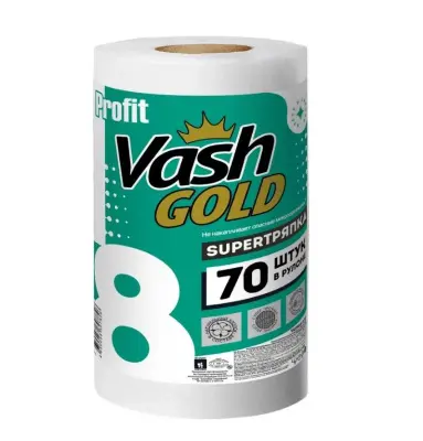 Vash Gold супер тряпка тисненная 70 листов рулон 