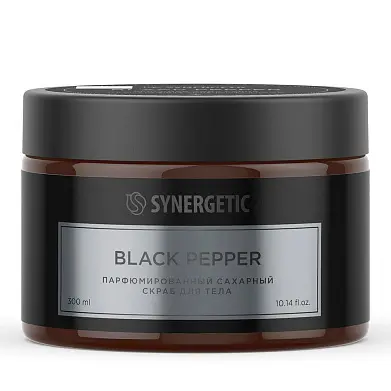 Synergetic парфюмированный скраб для тела black черный перец 300 мл