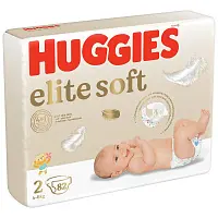 Huggies Elite Soft подгузники 4-6 кг 2 размер 82 шт