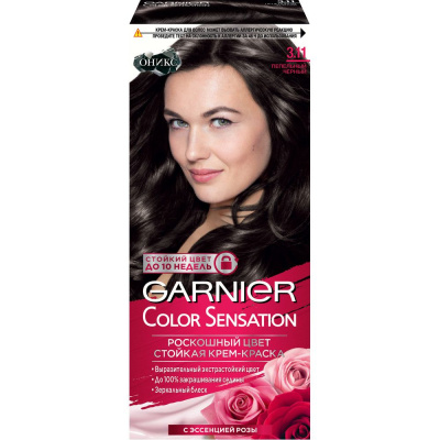 Garnier Color Sensation стойкая крем краска для волос оникс оттенок 3.11 пепельный черный 