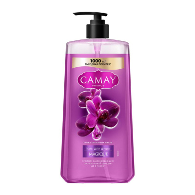 Camay гель для душа женский парфюмированный magique магическое заклинание черная орхидея с маслами 1 л 