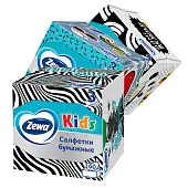 Zewa салфетки для лица 3 х слойные зоопарк 60 шт куб