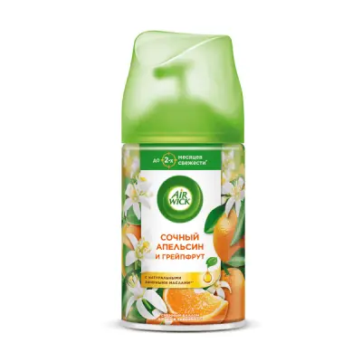 Air Wick освежитель воздуха в сменных аэрозольных баллонах к автоматическому распылителю освежителя воздуха сочный апельсин грепфрут 250 мл 