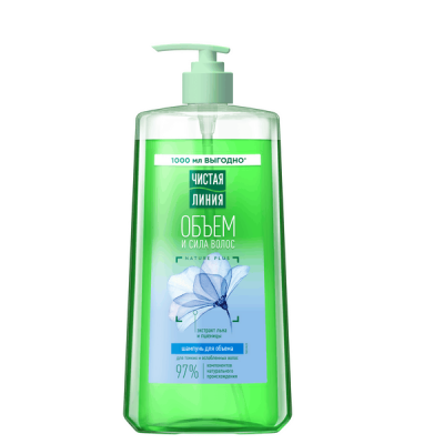 Чистая линия шампунь объем  для тонк ослаб волос пшеница экстракт льна 1000 мл 