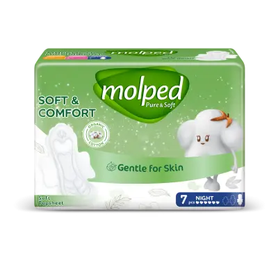 Molped ультратонкие прокладки pure soft с крылышками ночные 7 шт 