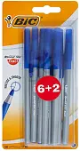 BIC Ручка 'Раунд Стик Экзакт', 0.28 мм, син. (блист. 6+2шт)
