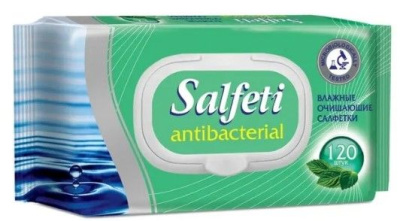 Salfeti antibac №120 влажные салфетки  антибактериальные с клапаном 