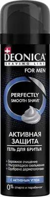 Deonica for men гель для бритья активная защита с черным углём 200 мл 