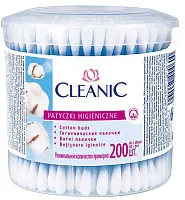 Cleanic ватные палочки гигиенические в круглой коробке 200 шт