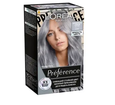 L` Preference краска для волос 10.112 серебристо серый сохо 