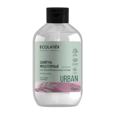 Шампунь Мицеллярный для чувствительной кожи головы алоэ вера & вербена, 600 мл 