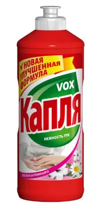 КАПЛЯ средство для мытья посуды нежность рук фито эффект хлопок и ромашка 500 г 