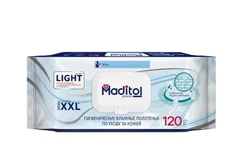 Maditol влажные полотенца light big pack с крышкой 120 шт