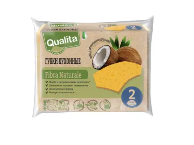 Qualita губки кухонные eco life 2 шт 