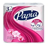 Papia туалетная бумага Таинственный сад белая трёхслойная 4шт