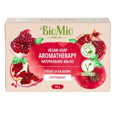 BioMio Натуральное мыло Гранат и базилик 90 г 