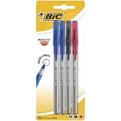 BIC Ручка Раунд Стик Экзакт, тонкая линия, разноцвет.(пак. 4шт)