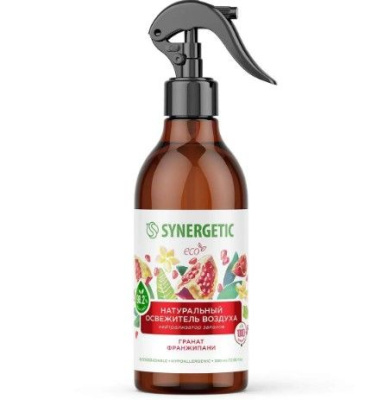 Synergetic гипоаллергенный биоразлагаемый освежитель воздуха нейтрализатор запахов гранат и франжипани 380 мл 