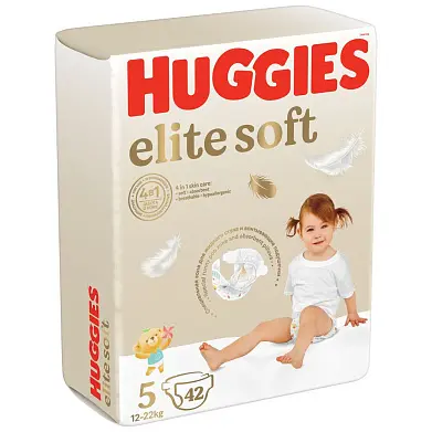 Huggies Soft подгузники 12-22 кг 5 размер 42 шт