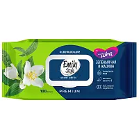 Emily style premium салфетки влажные by fresh idea зелёный чай с жасмином 100 шт