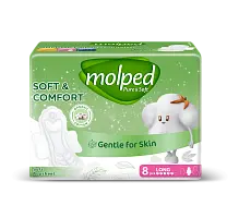 Molped ультратонкие прокладки pure soft с крылышками супер 8 шт