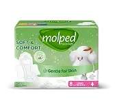 Molped ультратонкие прокладки pure soft с крылышками супер 8 шт