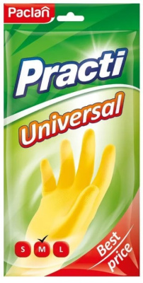 Paclan перчатки professional резиновые М желтые 1 пара 