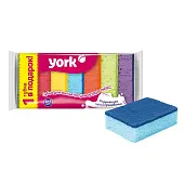 York губки для посуды колор люкс 6+1 шт