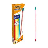 BIC карандаш эволюшн страйпс чернографитовый с ластиком кор 12 шт