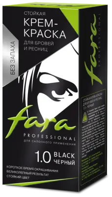 Фара крем краска для бровей и ресниц тон 1.0 черный 30 мл 