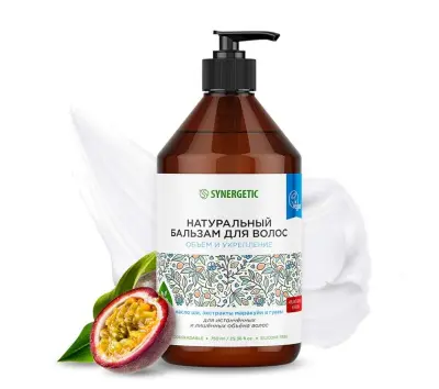 Synergetic натуральный бальзам для волос объём и укрепление волос 0,75 л 