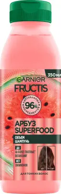 Fructis шампунь superfood арбуз объем для тонких волос 350 мл 