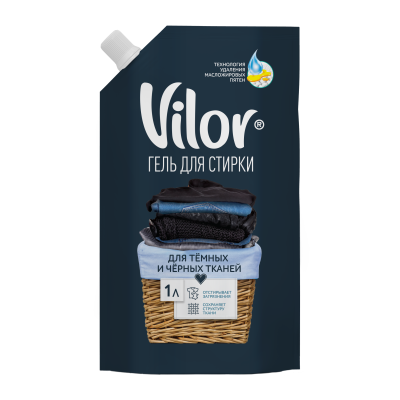 Vilor средство жидкое для стирки для чёрных и тёмных тканей 1 л 