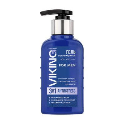 Viking гель после бритья 3 в 1 антистресс свежесть ментола 200 мл 