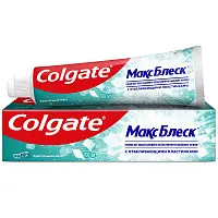 Colgate зубная паста макс блеск кристальная мята с отбеливающими пластинками для свежего дыхания и отбеливания зубов 100 мл
