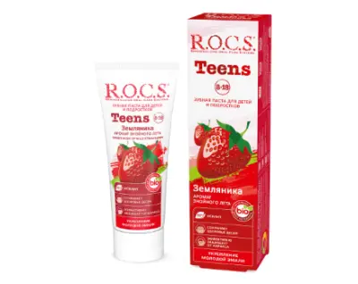 Rocs зубная паста для школьников земляника 74 гр 