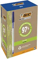 Bic ручка шариковая bic round stic ecolutions с пишущим узлом средней толщины 1,0 мм синий цвет коробка 60 штук
