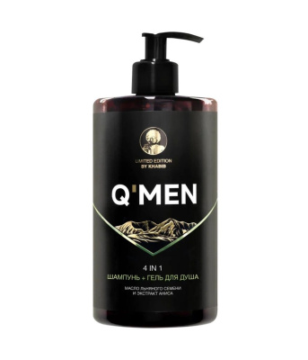 Q’MEN Шампунь 4 в 1 мужской, 640 мл 