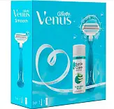 Подарочный набор станок venus c 1 кассетой + care гель для бритья для чувствительной кожи 75 мл