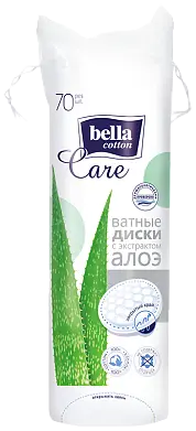 Ватные подушечки BELLA с экстрактом алоэ 70шт