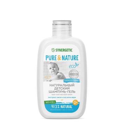 Synergetic детский шампунь гель для волос и тела 0+ без слез 250 мл 