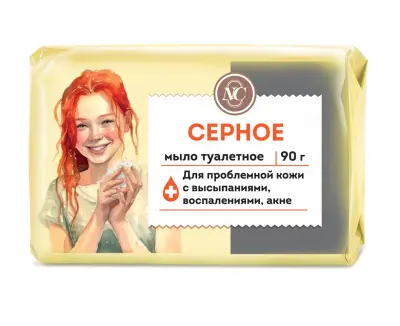 Невская косметика туалетное мыло серное 90 г 
