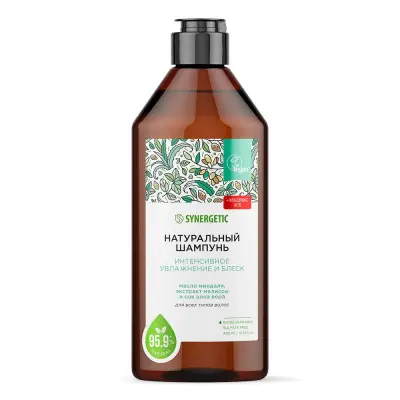 Synergetic натуральный бессульфатный шампунь интенсивное увлажнение и блеск 400 мл 