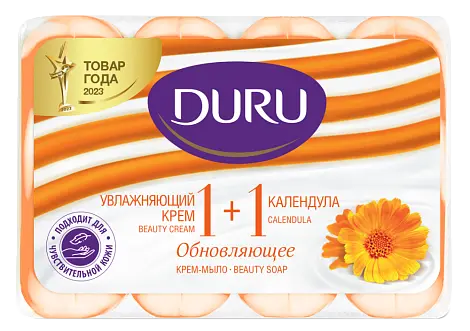 Duru 1+1 туалетное крем мыло увлажняющий крем и календула 4*80 гр
